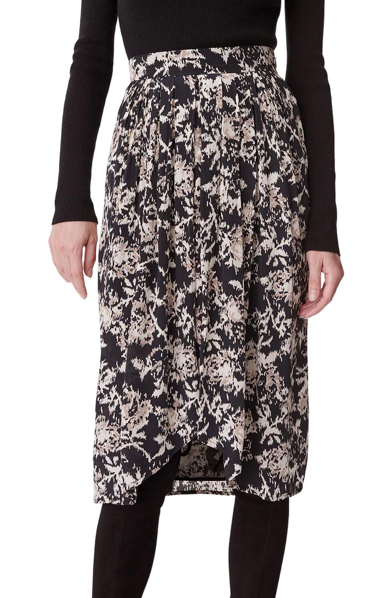 Beauty Midi Skirt In Black,Tan