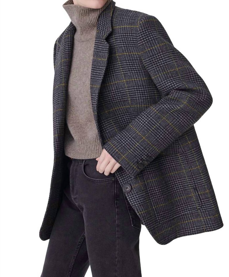 Bradley Houndstooth Blazer In Anthracite Plaid