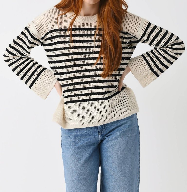 Candabelle Sweater In Ecru/Noir - Ecru/Noir