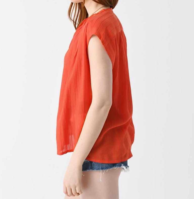 Clio Blouse Top In Orange Fluo