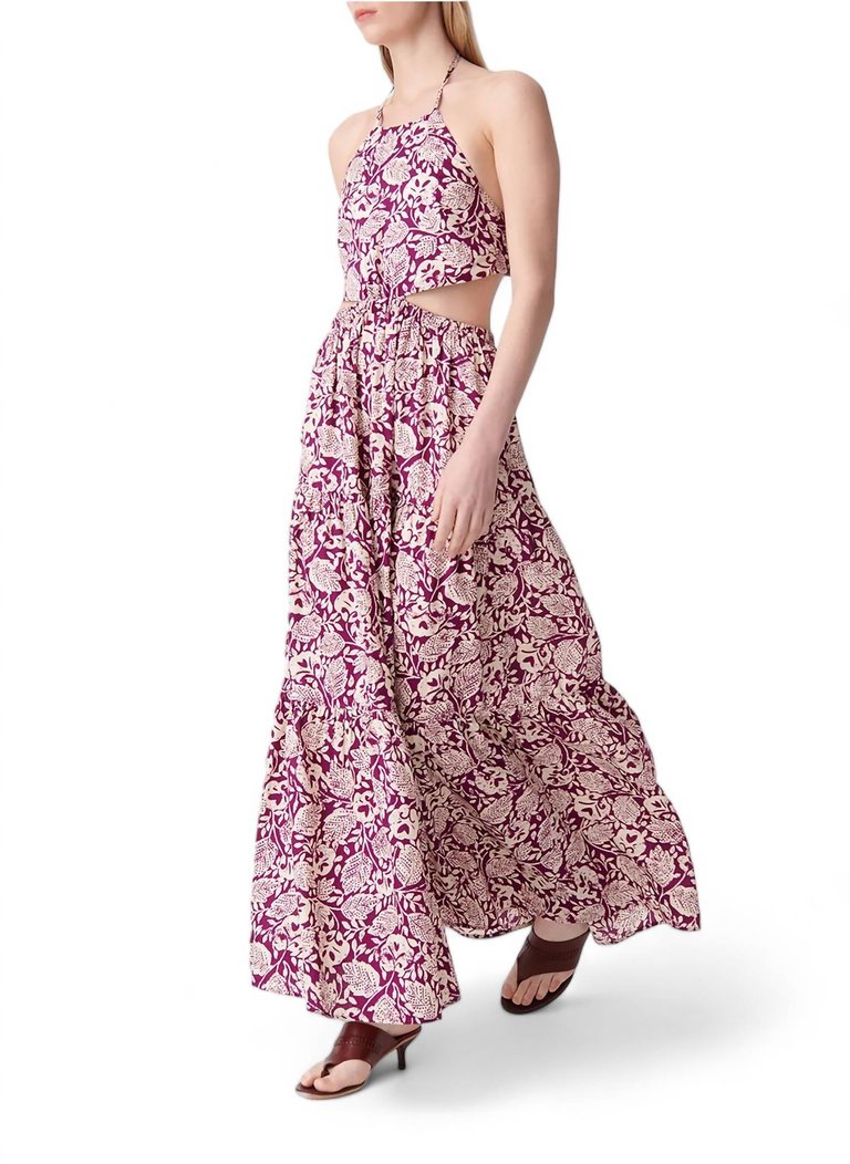 Costa Robe Longue Maxi Dress In Plum