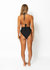 Amelia Wrap Around Plunge One Piece Swimsuit In Black