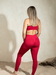 Destiny Seamless Zebra Print Sports Bra In Sparkly Red