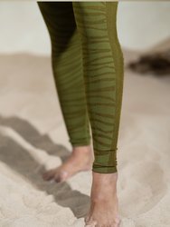 Destiny Seamless Zebra Print Sports Leggings In Sparkly Green