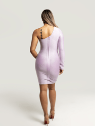 Electra Asymmetrical Bodycon Cut Out Dress In Purple