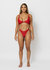 Jasmine Open Front Monokini With Gold Chains - Red