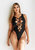 Katrina Lace Up One Piece Swimsuit In Black - Black