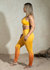 Kristina Seamless Sports Leggings In Mustard Yellow And Orange Gradient