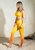 Kristina Seamless Sports Leggings In Mustard Yellow And Orange Gradient