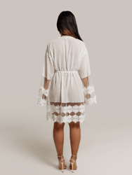 Lucinda Sheer Crotchet Cover Up Dress In White
