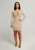 Mariah Deep-V Chain Long Sleeve Dress In Nude - Nude