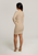 Mariah Deep-V Chain Long Sleeve Dress In Nude