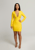 Mariah Deep-V Chain Long Sleeve Dress In Yellow - Yellow