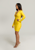 Mariah Deep-V Chain Long Sleeve Dress In Yellow