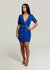 Marishka Deep-V Button Up Knit Dress In Royal Blue - Royal Blue