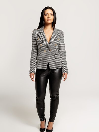 Vanity Couture Matilda Houndstooth Blazer With Gold Buttons product