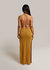 Selena Textured Knit Backless Cover Up Dress In Mustard Yellow
