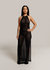 Selena Textured Knit Backless Cover Up Dress - Black