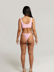 Stacey Glitter Brazilian Bikini Bottom In Baby Pink