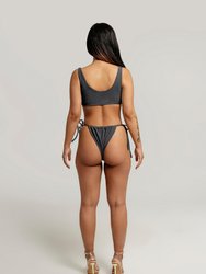 Stacey Glitter Brazilian Bikini Bottom In Glam Black