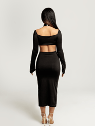 Stassie Keyhole Cut Out Maxi Dress In Black