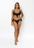 Tasha Front Tie Up Bikini Top With Gold Chains In Black - Black