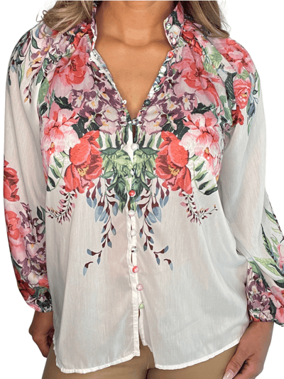 Vanity Couture Tessa Floral Long Sleeve Blouse product