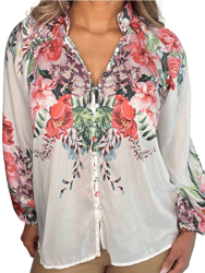 Tessa Floral Long Sleeve Blouse - Multicolor