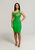 Tyla Asymmetrical Keyhole Cut Out Dress In Green - Green