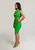 Tyla Asymmetrical Keyhole Cut Out Dress In Green