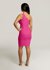 Tyla Asymmetrical Keyhole Cut Out Dress In Hot Pink