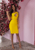 Tyla Asymmetrical Keyhole Cut Out Dress In Yellow