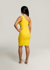 Tyla Asymmetrical Keyhole Cut Out Dress In Yellow