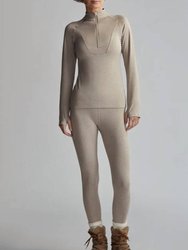 Always Warm Base Layer Half Zip - Taupe Marl