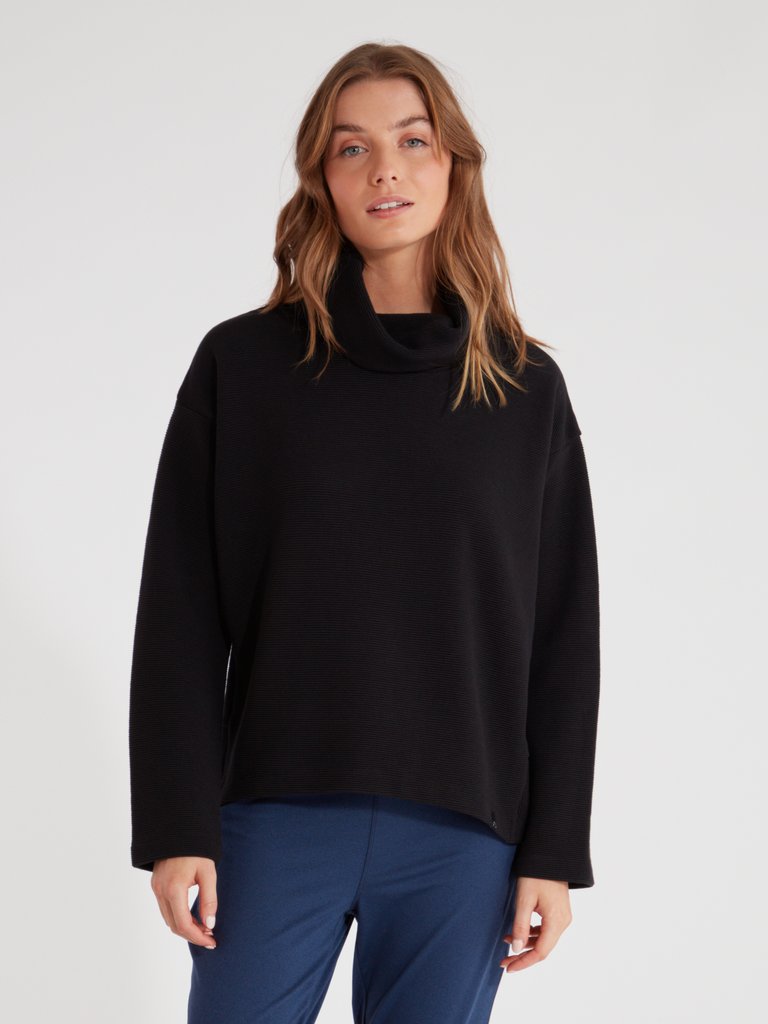 Colina Roll Neck Sweatshirt - Black