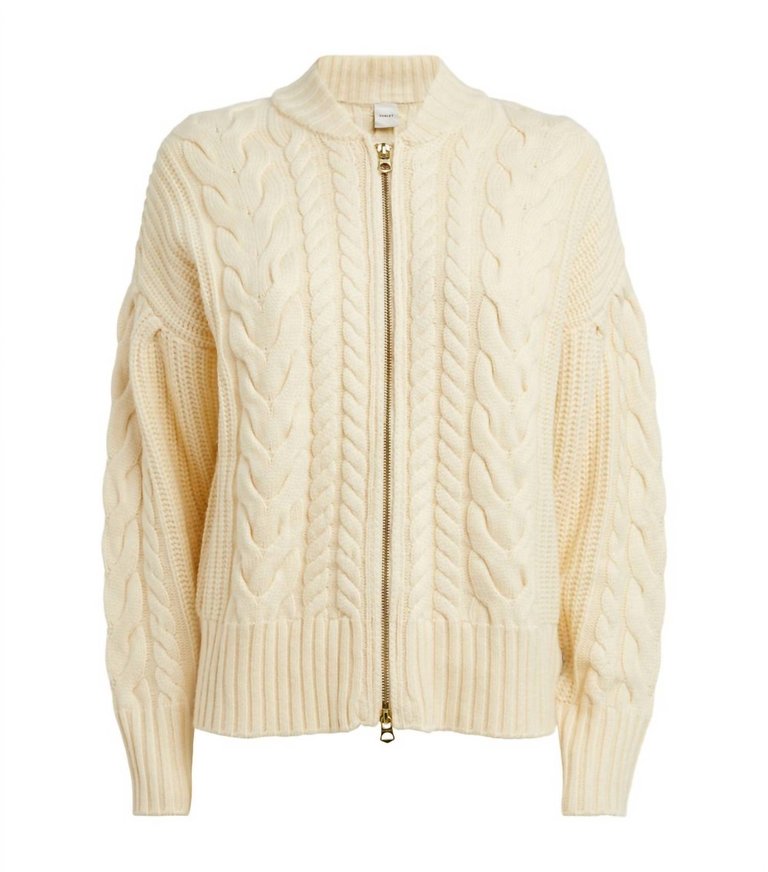 Grace Cable Knit Jacket - Winter White