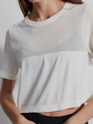 Paden Cropped Tee In Egret - Egret