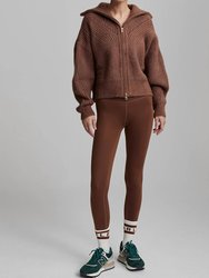 Putney Knit Jacket In Cocoa Brown - Cocoa Brown