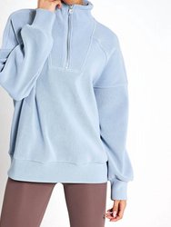 Rhea Half-Zip Sweatshirt - Ashley Blue