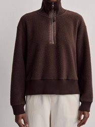 Roselle Half-Zip Fleece Sweatshirt - Dark Truffle