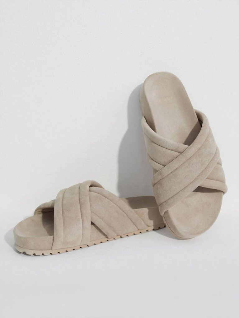 Women's Ronley Quilted Slides In Mink Stone