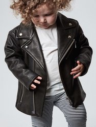Boone Kid's Leather Jacket - Black