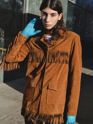 Fringe Suede Jacket Tan