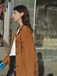 Fringe Suede Jacket Tan