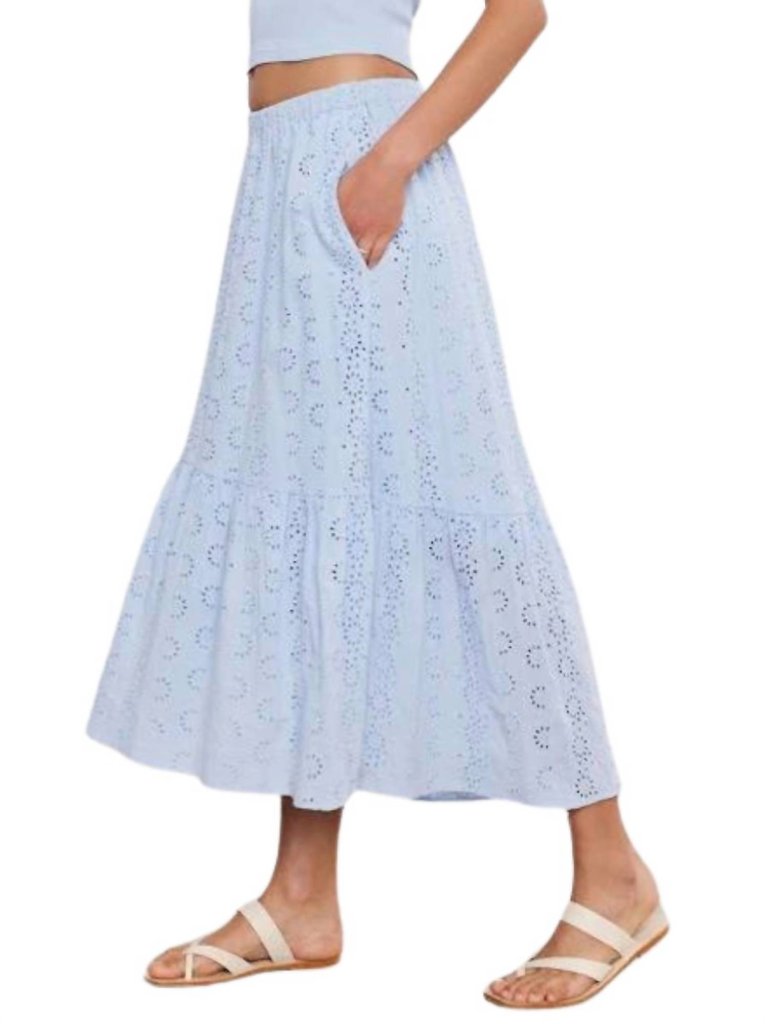 Amelia Cotton Eyelet Skirt In Island