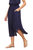 Crinkled Viscose Midi Skirt In Navy