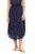 Crinkled Viscose Midi Skirt In Navy - Navy