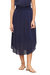 Crinkled Viscose Midi Skirt In Navy - Navy