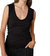 Estina Cotton Gauze Scoop Neck Tank Top In Black - Black