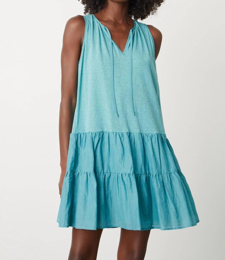 Paige Tiered Dress - Turquoise